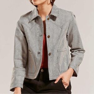 Lykke Wullf 🇺🇸 Shrunken Ranch Jacket Summer Stripe Railroad Denim M